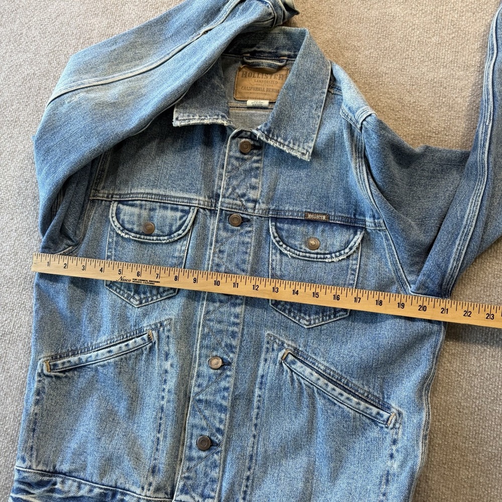 Hollister Sanforized Original California Denim Jean Distressed Jacket‎ Size L - Picture 4 of 11